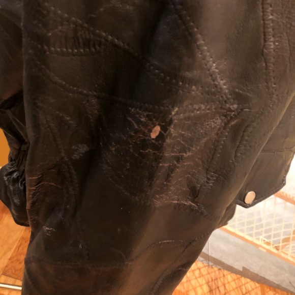 “God Bless America” Patchwork Leather Jacket Large - Picture 5 of 5